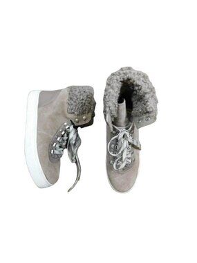 Sam Edelman Size 7.5 Sporty Lace Up Faux furry Ankle Boots